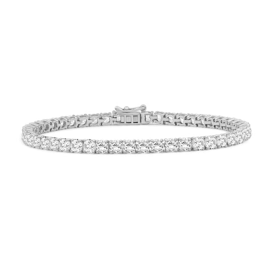2.00 - 12.00 Carat Carat T.W. Round-cut Lab Grown Diamond (F/VS+) 14K Gold Bracelet - Assorted Colors & Carat