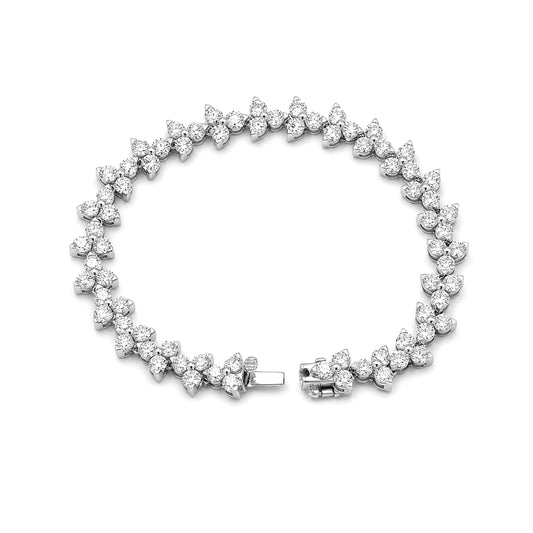 10.00 Carat T.W. Lab Grown Diamond Sterling Silver Bracelet
