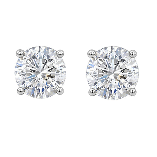 Venturant Lab Grown Diamond (F/VS+) 1.50 carat Round cut Sterling Silver Stud Earrings