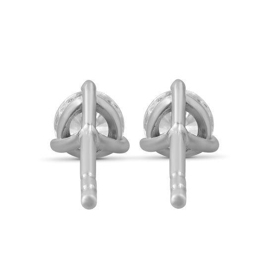 Venturant Lab Grown Diamond (F/VS+) 1/3 carat Round cut Sterling Silver Stud Earrings - Sterling Silver | Gold over Silver