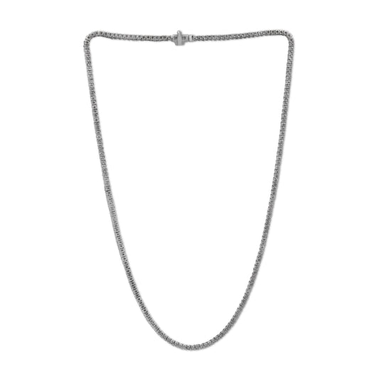 Venturant Lab Grown Diamond (F/VS+) 10.00 carat Round cut Sterling Silver Tennis Necklace - Sterling Silver | Gold over Silver