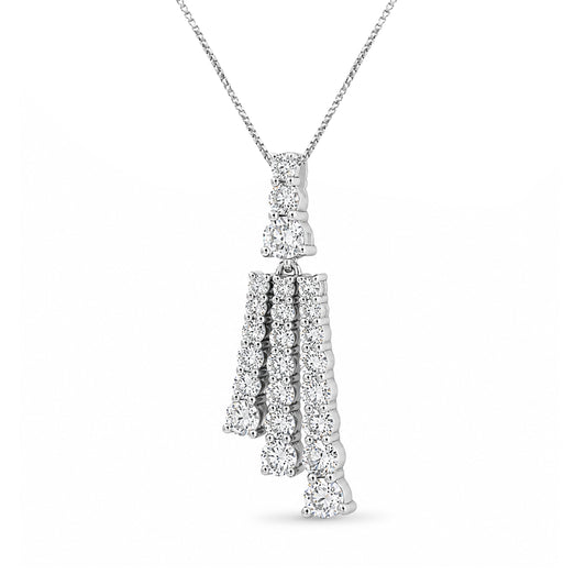 Venturant Lab Grown Diamond (F/VS+) 2.00 carat Round cut Sterling Silver Pendant - Sterling Silver