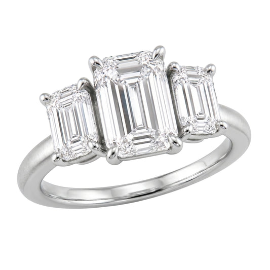 Venturant 2.00-5.00 Carat T.W. Emerald-cut Lab Grown Diamond (F/VS+) 14K Gold 3 Stone Ring