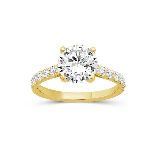 Venturant 1.50-4.50 Carat T.W. Round-cut Lab Grown Diamond (F/VS+) 14K Gold Solitaire Band Ring