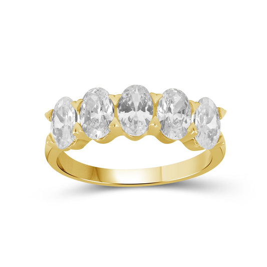 Venturant 2.00-3.00 Carat T.W. Oval-cut Lab Grown Diamond (F/VS+) 14K Gold 5 Stone Band Ring