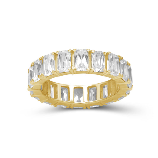 Venturant 5.00 - 7.00 Carat T.W. Emerald-cut Lab Grown Diamond (F/VS+) 14K Gold Eternity Band Ring