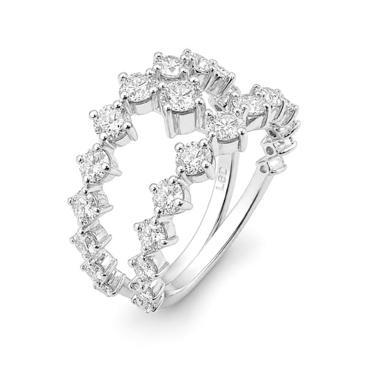 Venturant Lab Grown Diamond (F/VS+) 2.00 carat Round cut Sterling Silver Ring - Sterling Silver | Gold over Silver