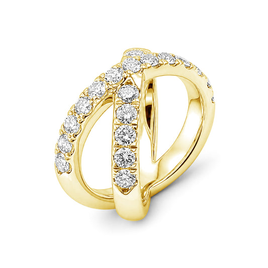 Venturant Lab Grown Diamond (F/VS+) 2.00 carat Round cut Sterling Silver Ring - Sterling Silver | Gold over Silver