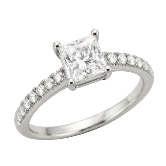 Venturant 1.50-4.50 Carat T.W. Princess and Round-cut Lab Grown Diamond (F/VS+) 14K Gold Solitaire Band Ring