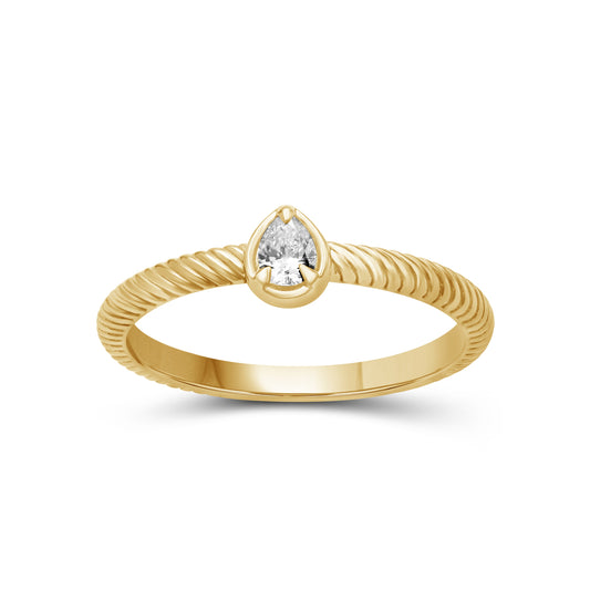 Venturant 1/5 Carat T.W. Pear-cut Lab Grown Diamond (F/VS+) 14K Gold Ring