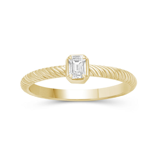 Venturant 1/5 Carat T.W. Emerald-cut Lab Grown Diamond (F/VS+) 14K Gold Ring