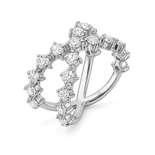 Venturant Lab Grown Diamond (F/VS+) 2.50 carat Round cut Sterling Silver Ring - Sterling Silver | Gold over Silver