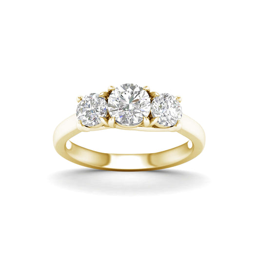 Venturant 2.00-5.00 Carat T.W. Round-cut Lab Grown Diamond (F/VS+) 14K Gold 3 Stone Ring