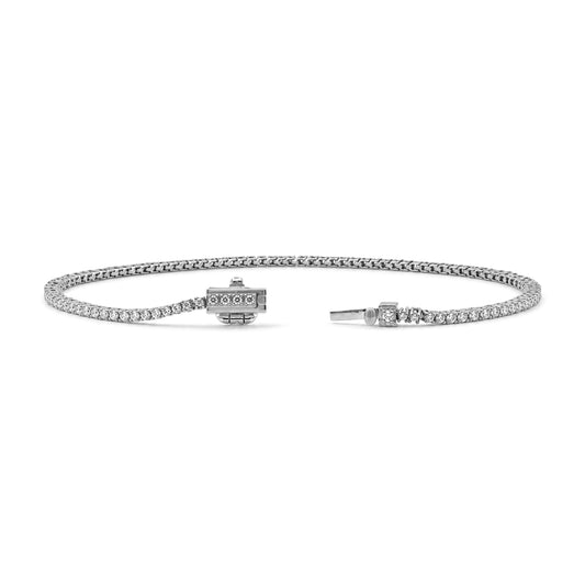 Venturant Lab Grown Diamond (F/VS+) 1.00 carat Round cut Sterling Silver Tennis Bracelet - Sterling Silver