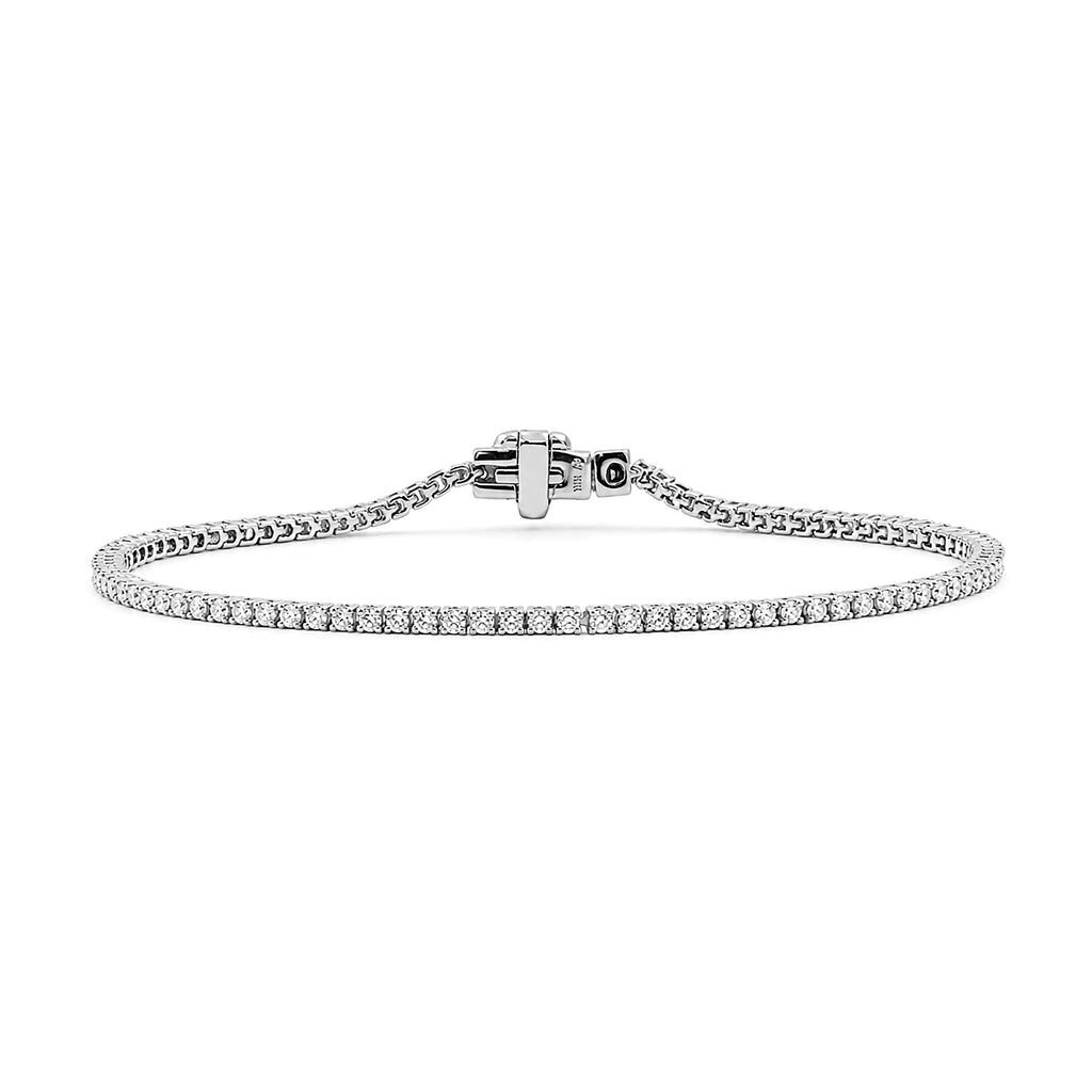 Venturant Lab Grown Diamond (F/VS+) 1.00 carat Round cut Sterling Silver Tennis Bracelet - Sterling Silver