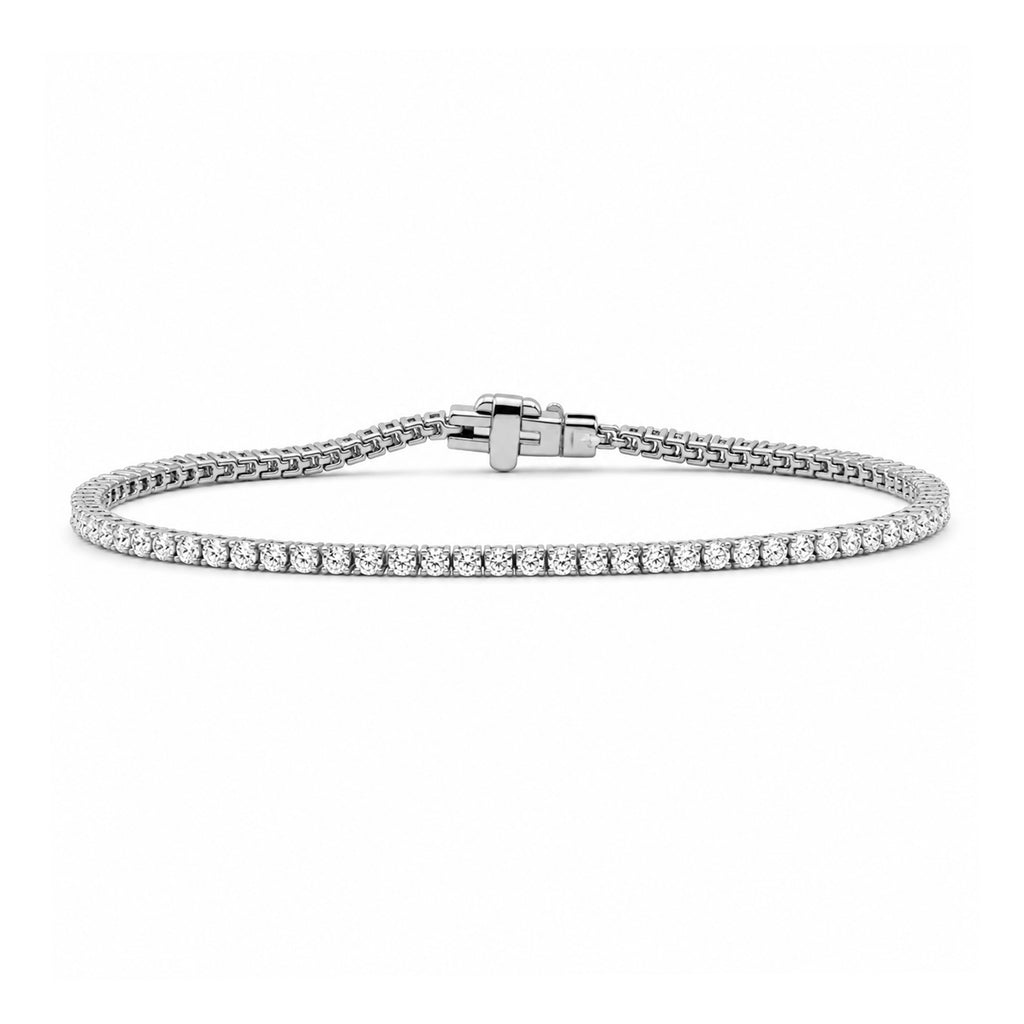 Venturant Lab Grown Diamond (F/VS+) 1.50 carat Round cut Sterling Silver Tennis Bracelet - Sterling Silver