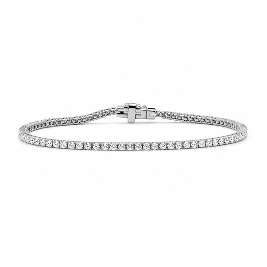 Venturant Lab Grown Diamond (F/VS+) 1.50 carat Round cut Sterling Silver Tennis Bracelet - Sterling Silver