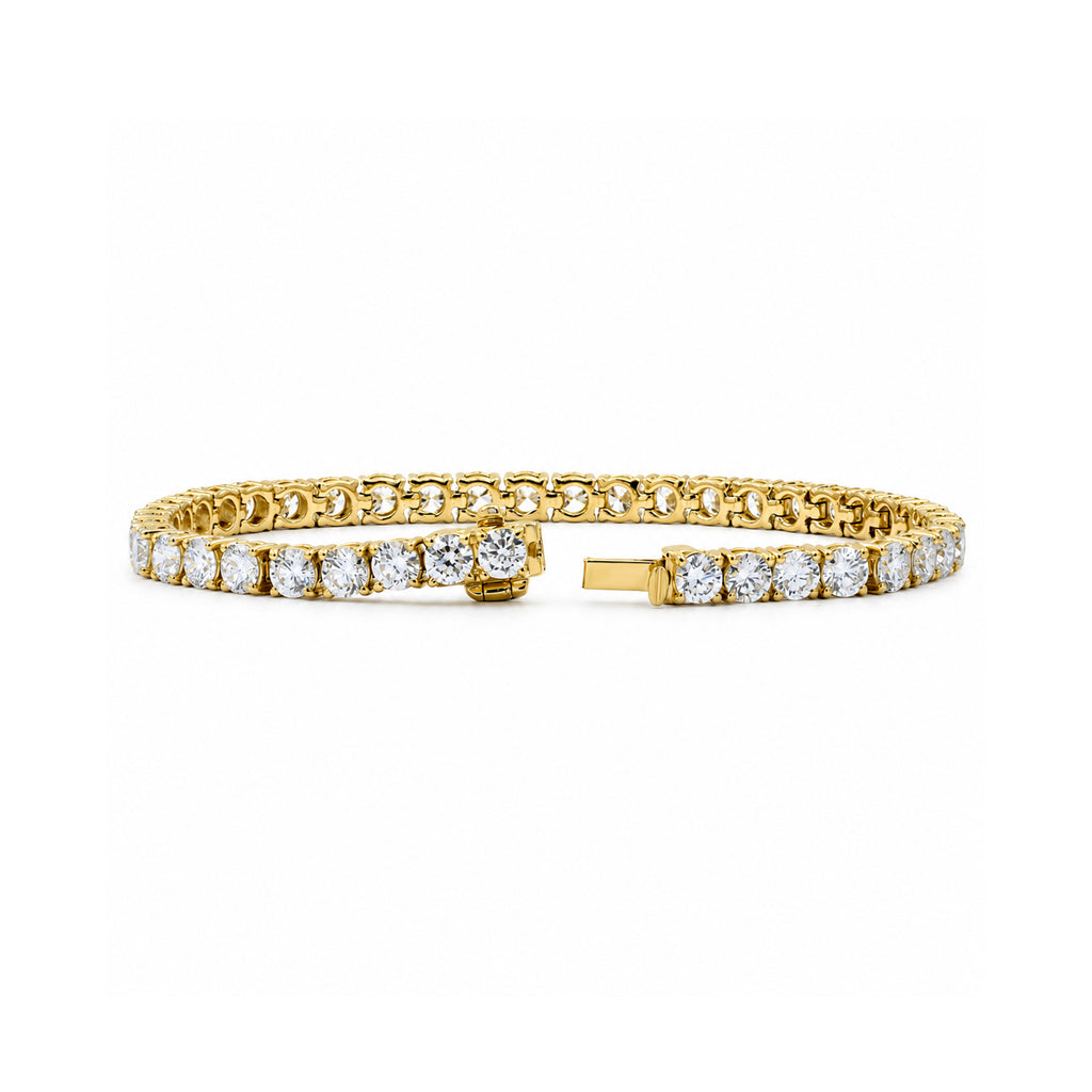 Venturant Lab Grown Diamond (F/VS+) 10.00 carat Round cut Sterling Silver Tennis Bracelet - Sterling Silver | Gold over Silver