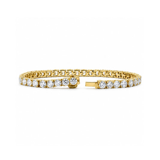 Venturant Lab Grown Diamond (F/VS+) 10.00 carat Round cut Sterling Silver Tennis Bracelet - Sterling Silver | Gold over Silver