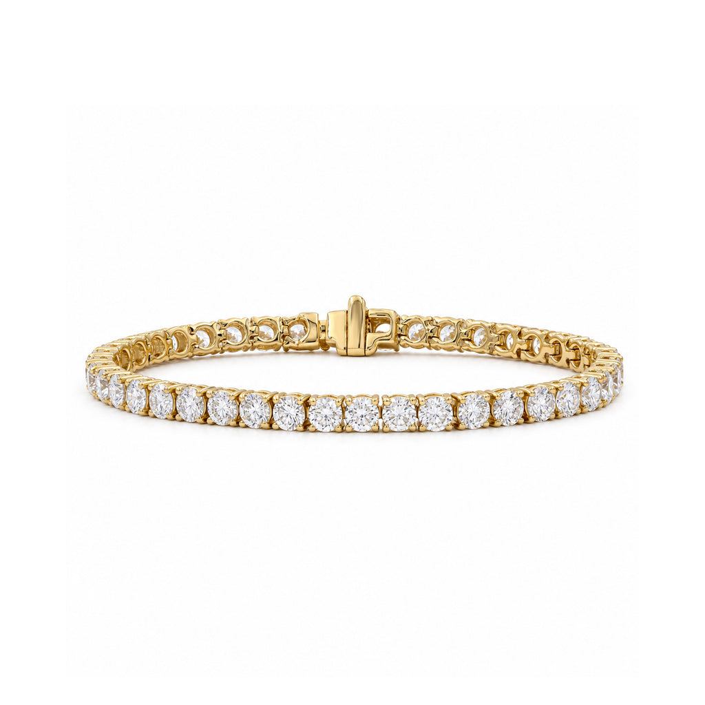 Venturant Lab Grown Diamond (F/VS+) 10.00 carat Round cut Sterling Silver Tennis Bracelet - Sterling Silver | Gold over Silver