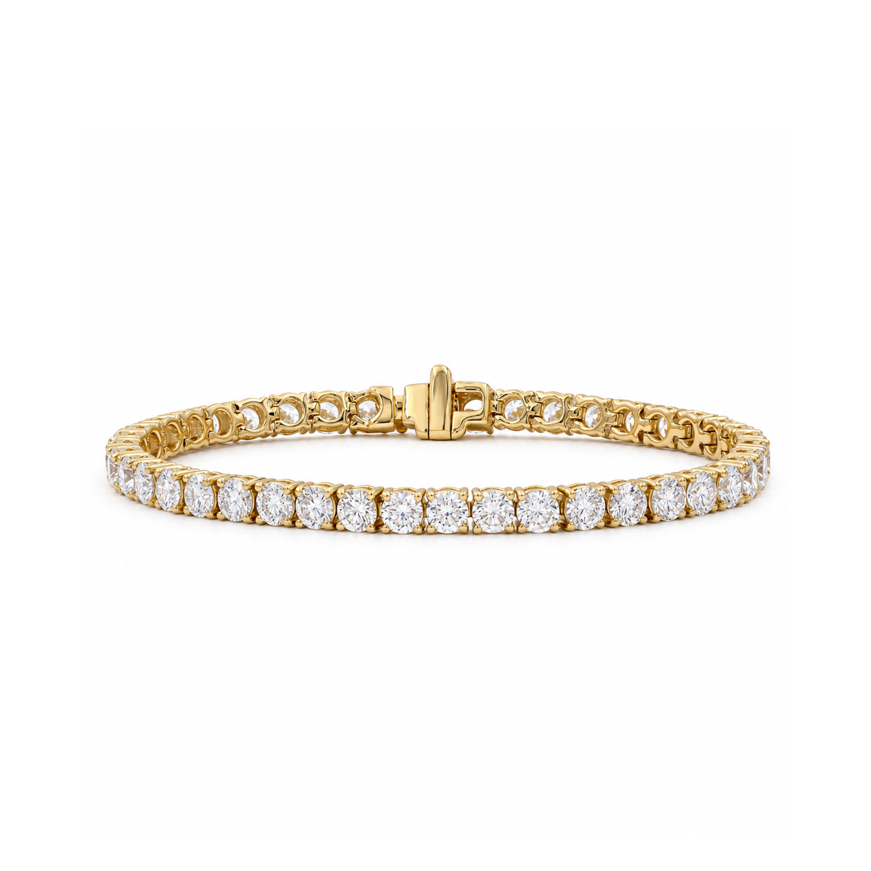 Venturant Lab Grown Diamond (F/VS+) 10.00 carat Round cut Sterling Silver Tennis Bracelet - Sterling Silver | Gold over Silver