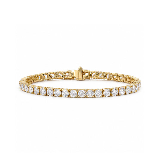 Venturant Lab Grown Diamond (F/VS+) 10.00 carat Round cut Sterling Silver Tennis Bracelet - Sterling Silver | Gold over Silver