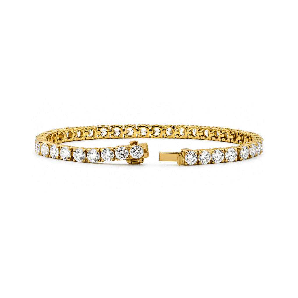 Venturant Lab Grown Diamond (F/VS+) 15.00 carat Round cut Sterling Silver Tennis Bracelet - Sterling Silver | Gold over Silver