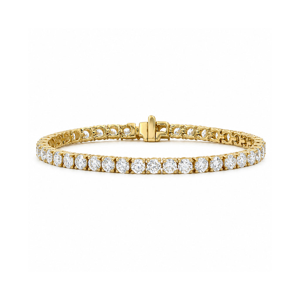 Venturant Lab Grown Diamond (F/VS+) 15.00 carat Round cut Sterling Silver Tennis Bracelet - Sterling Silver | Gold over Silver