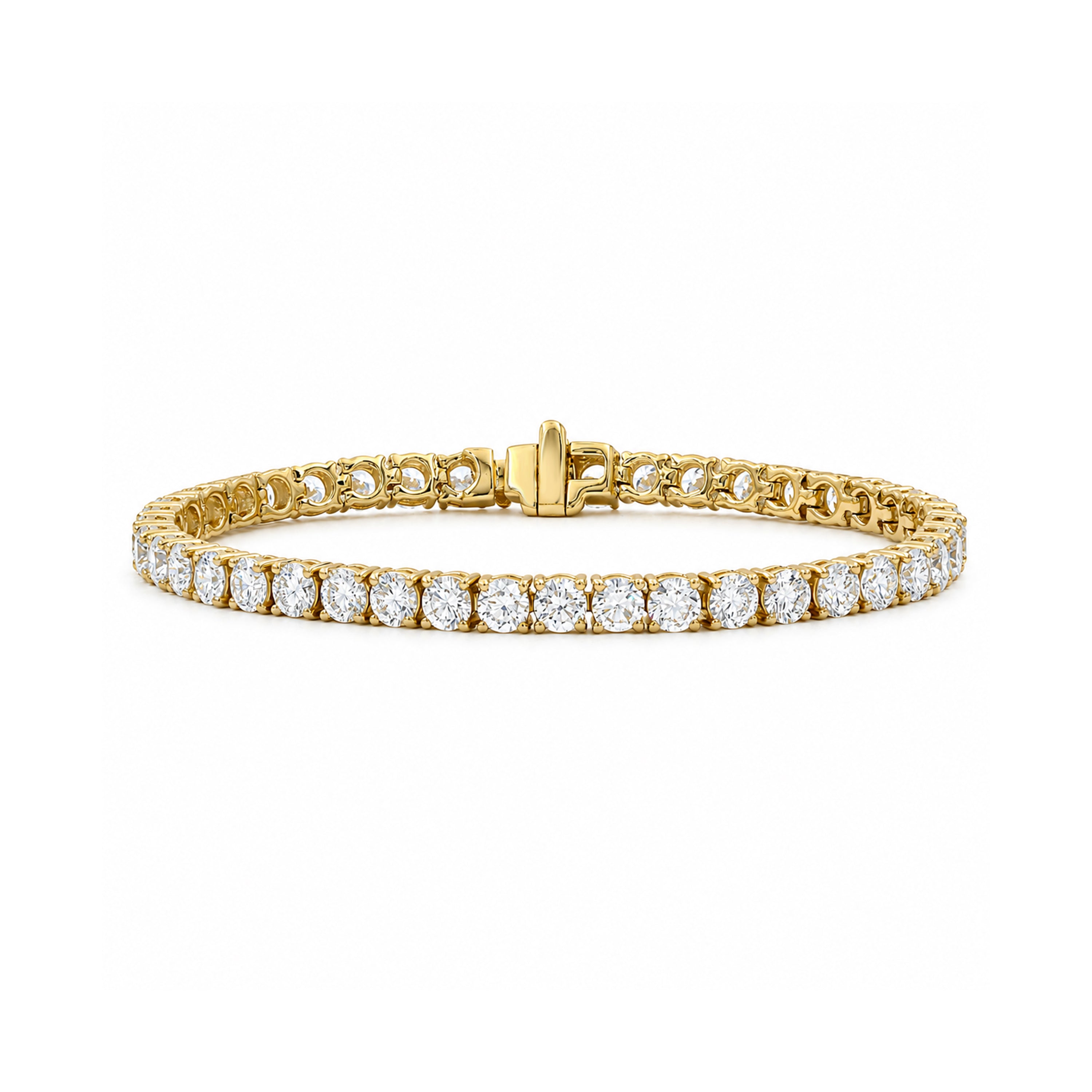 Venturant Lab Grown Diamond (F/VS+) 15.00 carat Round cut Sterling Silver Tennis Bracelet - Sterling Silver | Gold over Silver