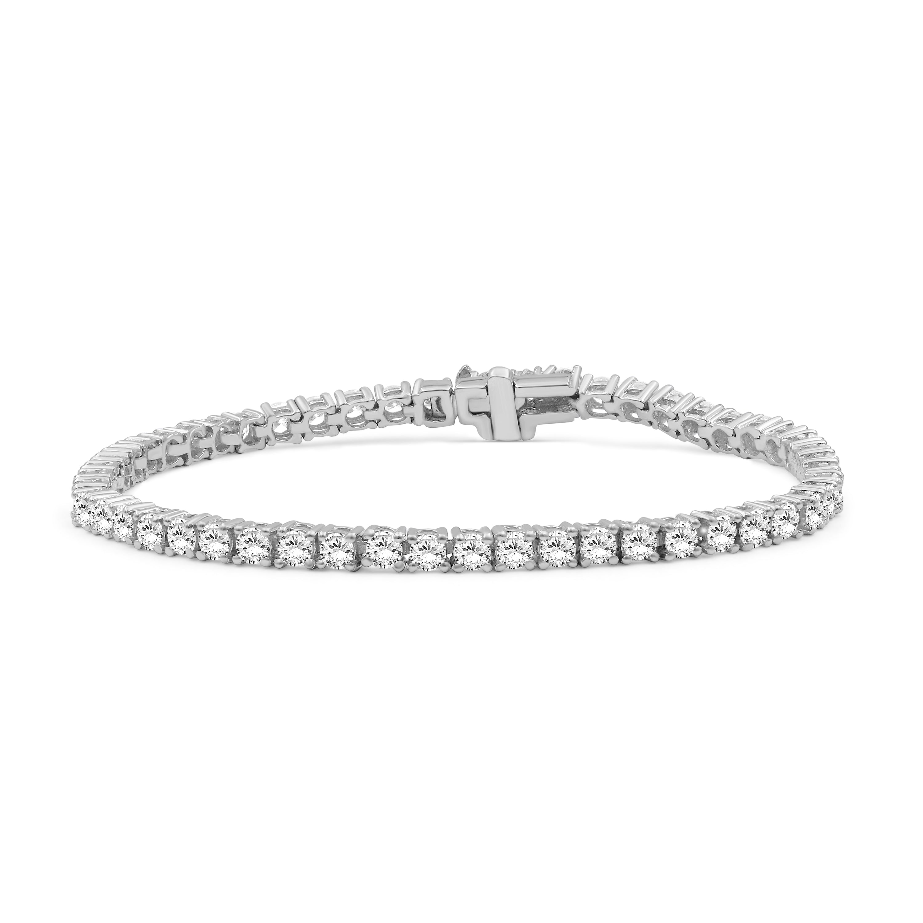 Venturant 2.00 - 12.00 Carat Carat T.W. Round-cut Lab Grown Diamond (F/VS+) 14K Gold Bracelet - Assorted Colors & Carat