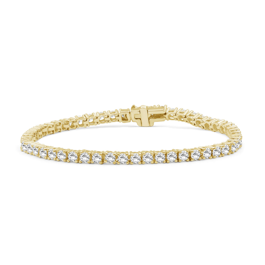Venturant 2.00 - 12.00 Carat Carat T.W. Round-cut Lab Grown Diamond (F/VS+) 14K Gold Bracelet - Assorted Colors & Carat