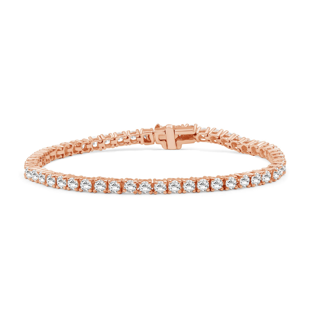 Venturant 2.00 - 12.00 Carat Carat T.W. Round-cut Lab Grown Diamond (F/VS+) 14K Gold Bracelet - Assorted Colors & Carat