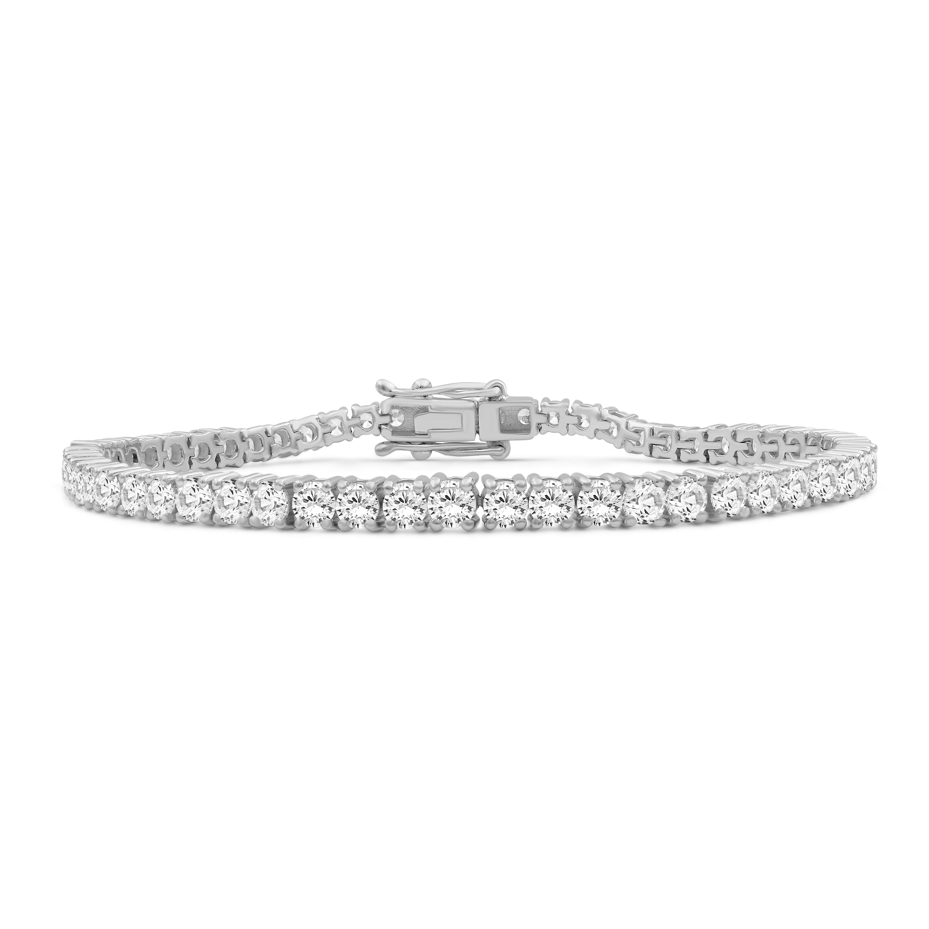 Venturant 2.00 - 12.00 Carat Carat T.W. Round-cut Lab Grown Diamond (F/VS+) 14K Gold Bracelet - Assorted Colors & Carat