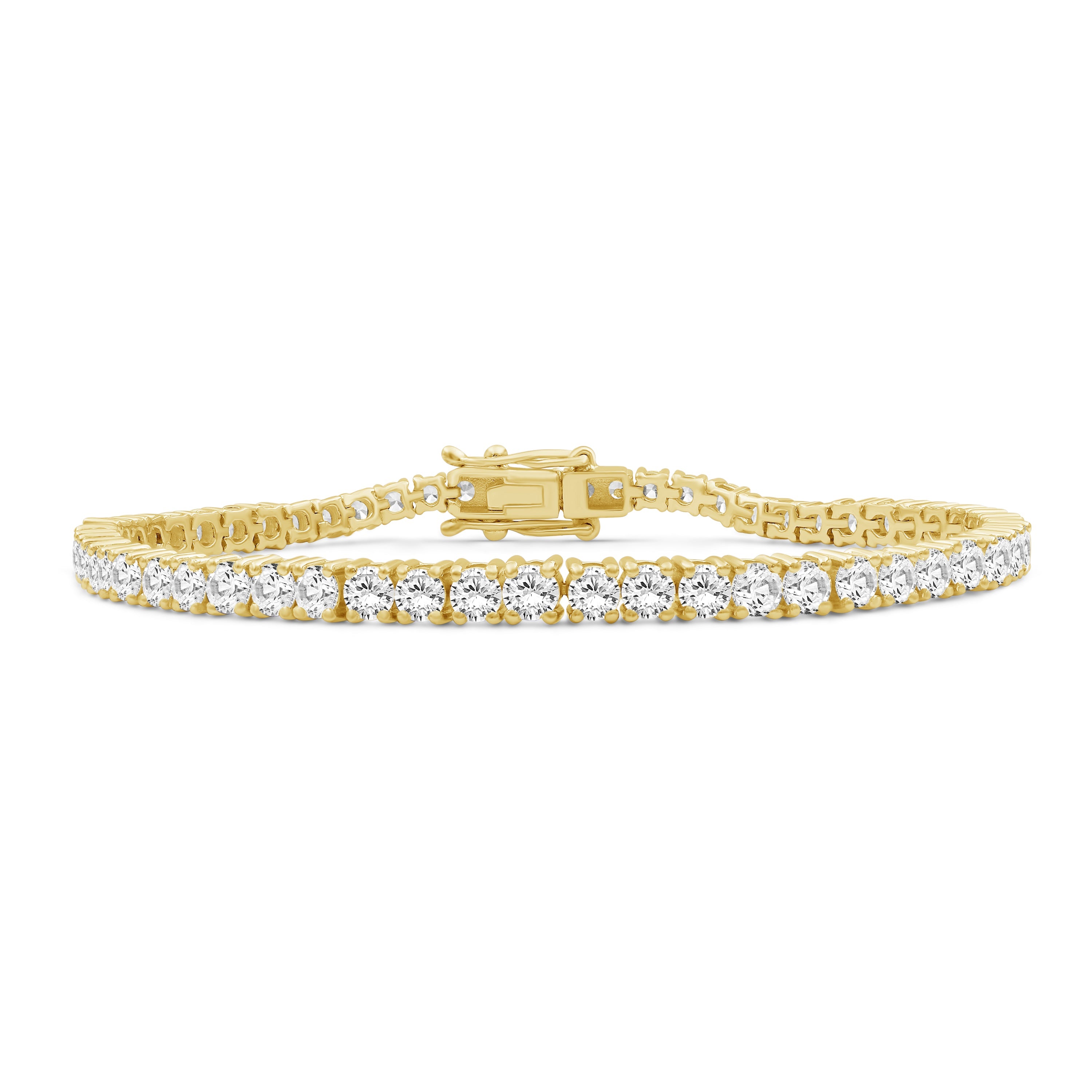 Venturant 2.00 - 12.00 Carat Carat T.W. Round-cut Lab Grown Diamond (F/VS+) 14K Gold Bracelet - Assorted Colors & Carat