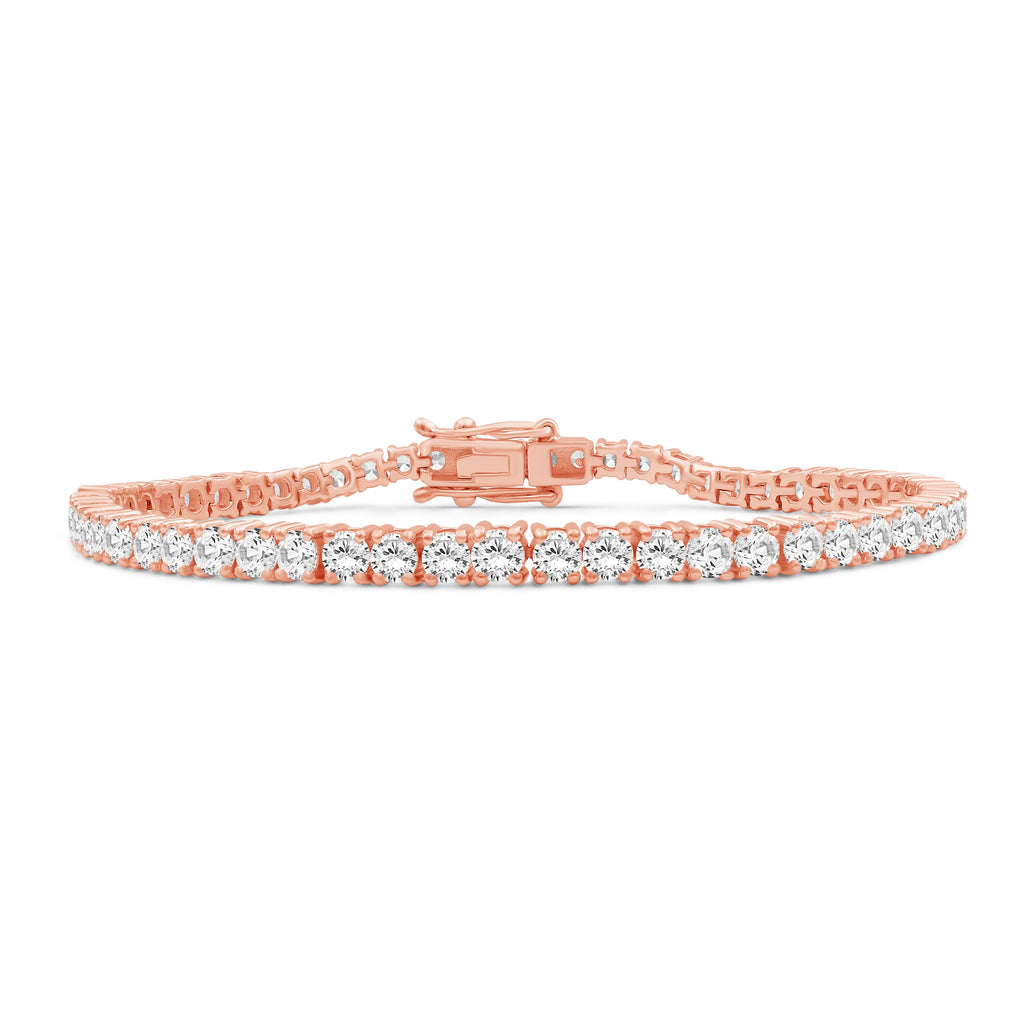 Venturant 2.00 - 12.00 Carat Carat T.W. Round-cut Lab Grown Diamond (F/VS+) 14K Gold Bracelet - Assorted Colors & Carat