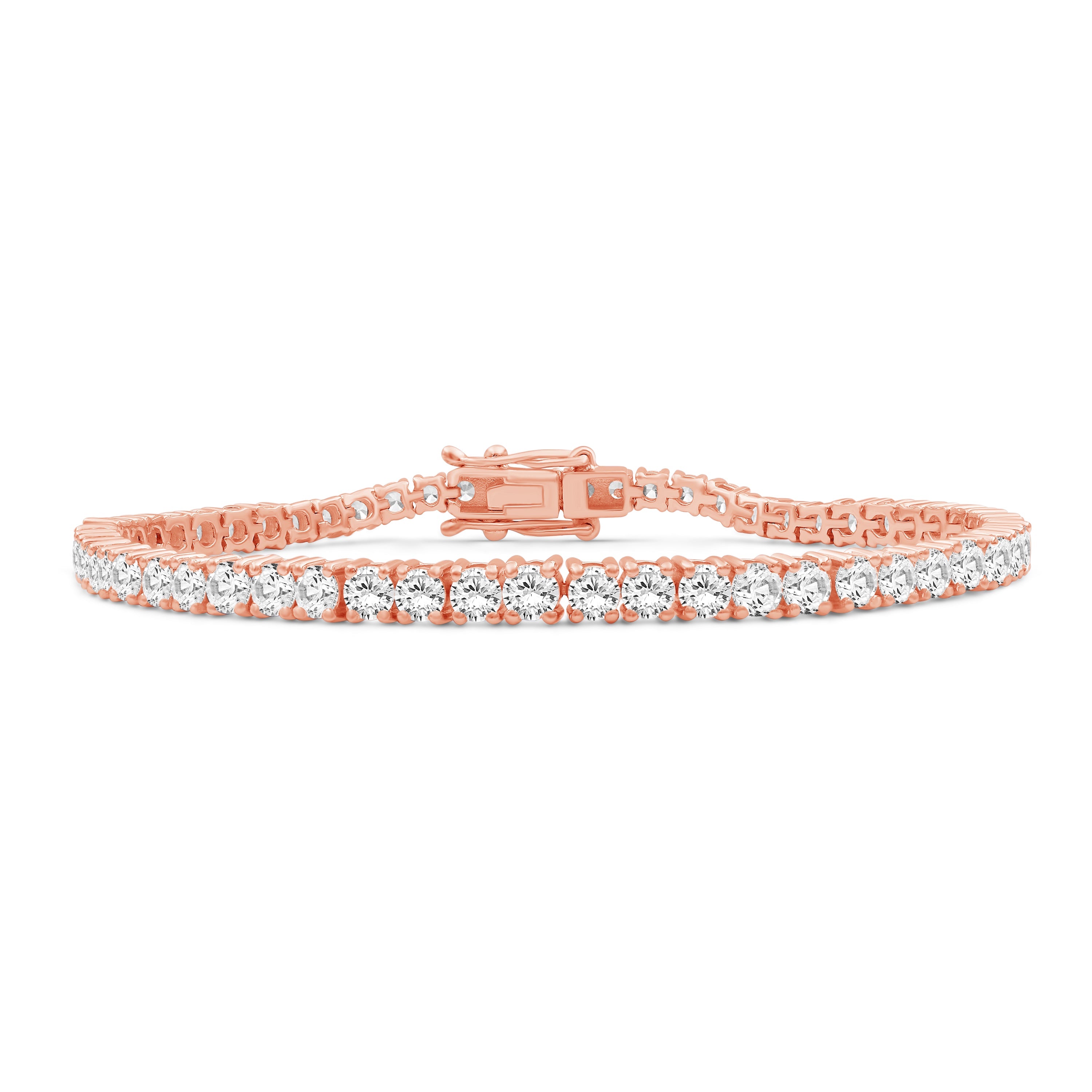 Venturant 2.00 - 12.00 Carat Carat T.W. Round-cut Lab Grown Diamond (F/VS+) 14K Gold Bracelet - Assorted Colors & Carat