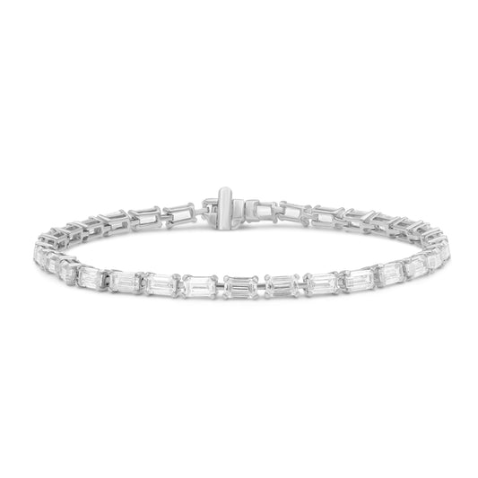 2.00 - 12.00 Carat Carat T.W. Emerald-cut Lab Grown Diamond (F/VS+) 14K Gold Bracelet - Assorted Colors & Carat
