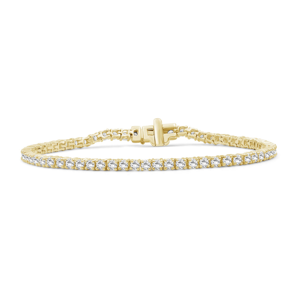 Venturant 2.00 - 12.00 Carat Carat T.W. Round-cut Lab Grown Diamond (F/VS+) 14K Gold Bracelet - Assorted Colors & Carat