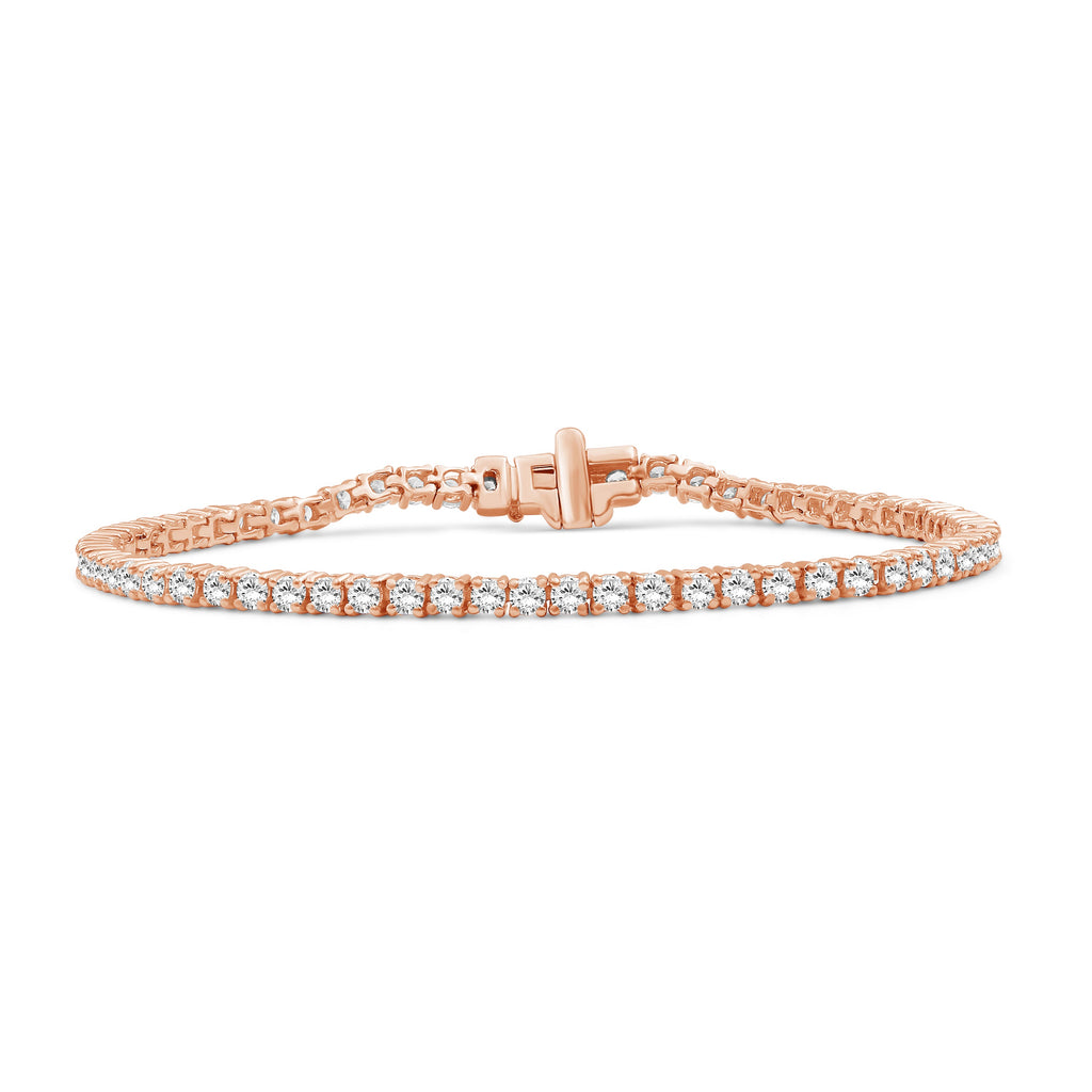 Venturant 2.00 - 12.00 Carat Carat T.W. Round-cut Lab Grown Diamond (F/VS+) 14K Gold Bracelet - Assorted Colors & Carat
