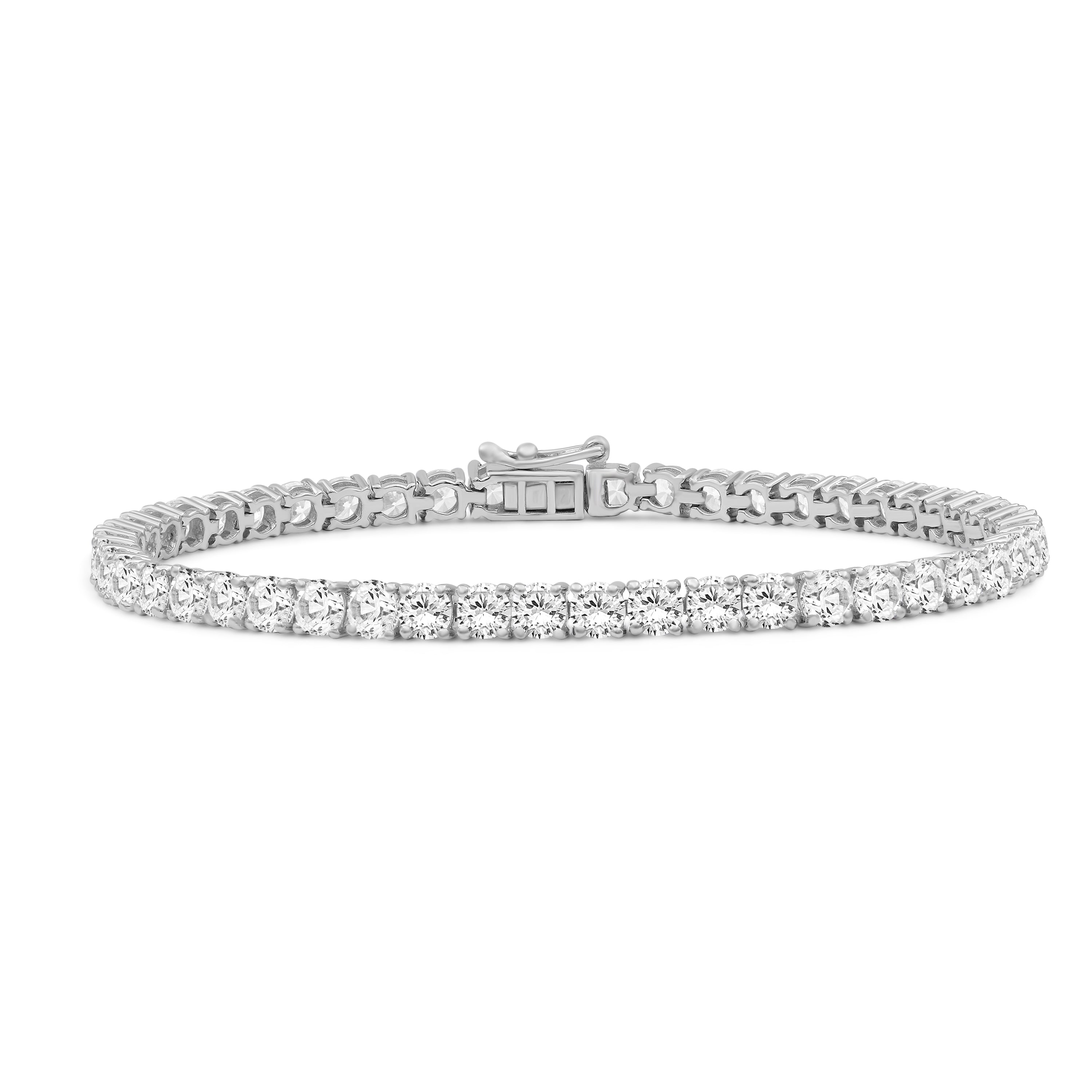 Venturant 2.00 - 12.00 Carat Carat T.W. Round-cut Lab Grown Diamond (F/VS+) 14K Gold Bracelet - Assorted Colors & Carat