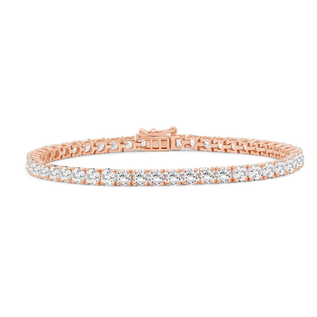 Venturant 2.00 - 12.00 Carat Carat T.W. Round-cut Lab Grown Diamond (F/VS+) 14K Gold Bracelet - Assorted Colors & Carat