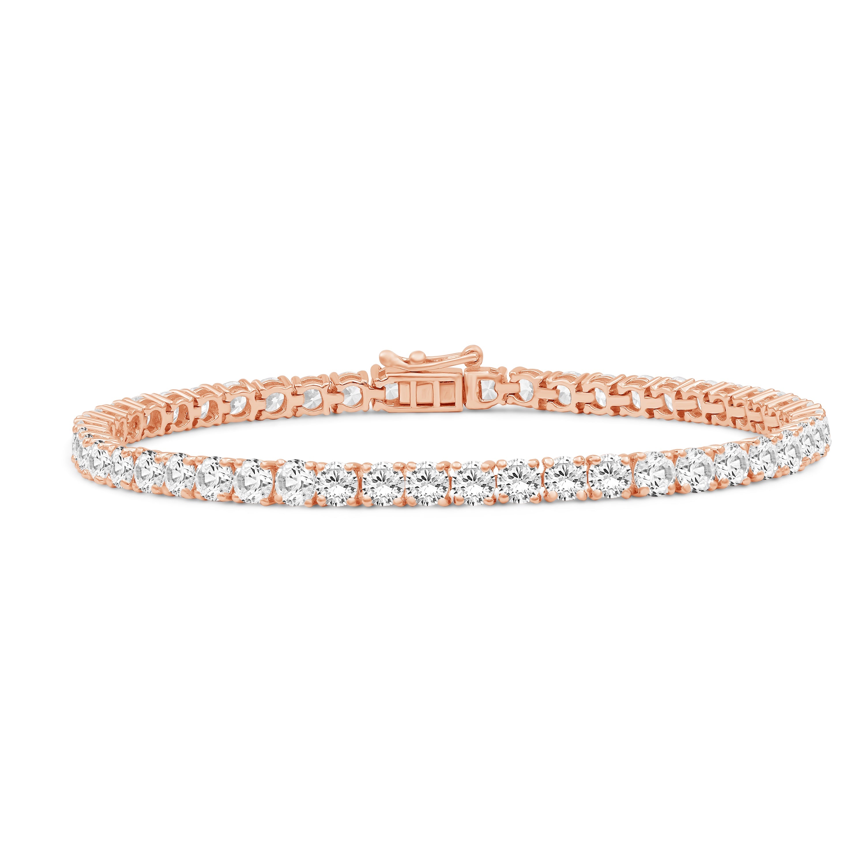 Venturant 2.00 - 12.00 Carat Carat T.W. Round-cut Lab Grown Diamond (F/VS+) 14K Gold Bracelet - Assorted Colors & Carat