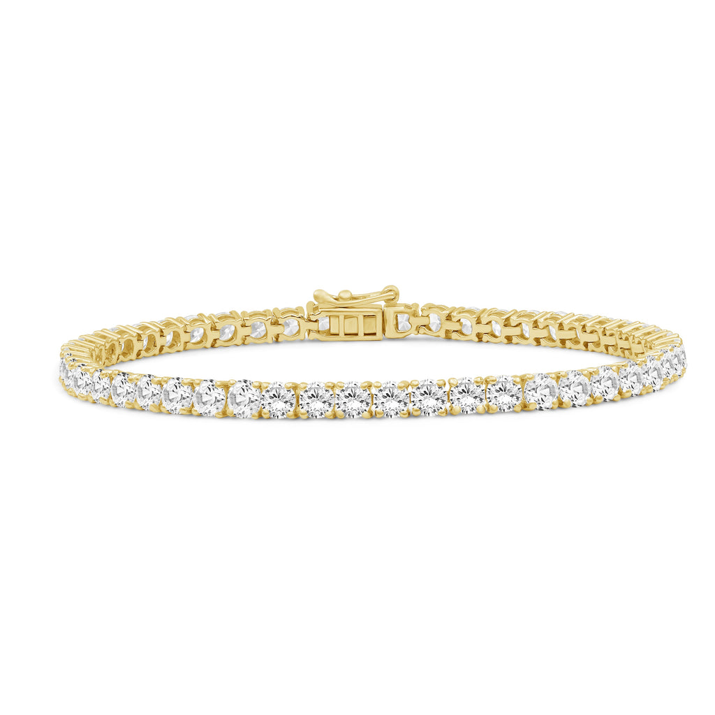 Venturant 2.00 - 12.00 Carat Carat T.W. Round-cut Lab Grown Diamond (F/VS+) 14K Gold Bracelet - Assorted Colors & Carat