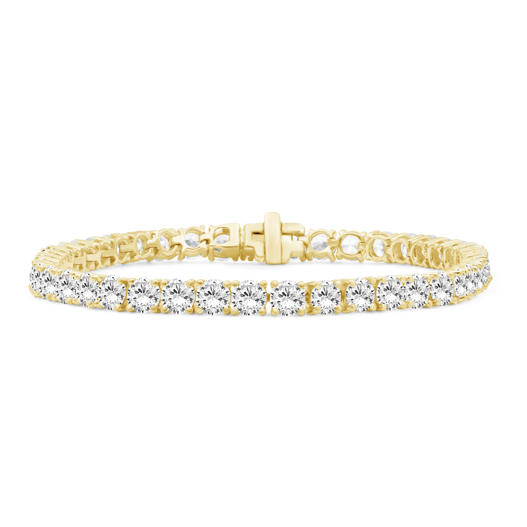 Venturant 2.00 - 12.00 Carat Carat T.W. Round-cut Lab Grown Diamond (F/VS+) 14K Gold Bracelet - Assorted Colors & Carat