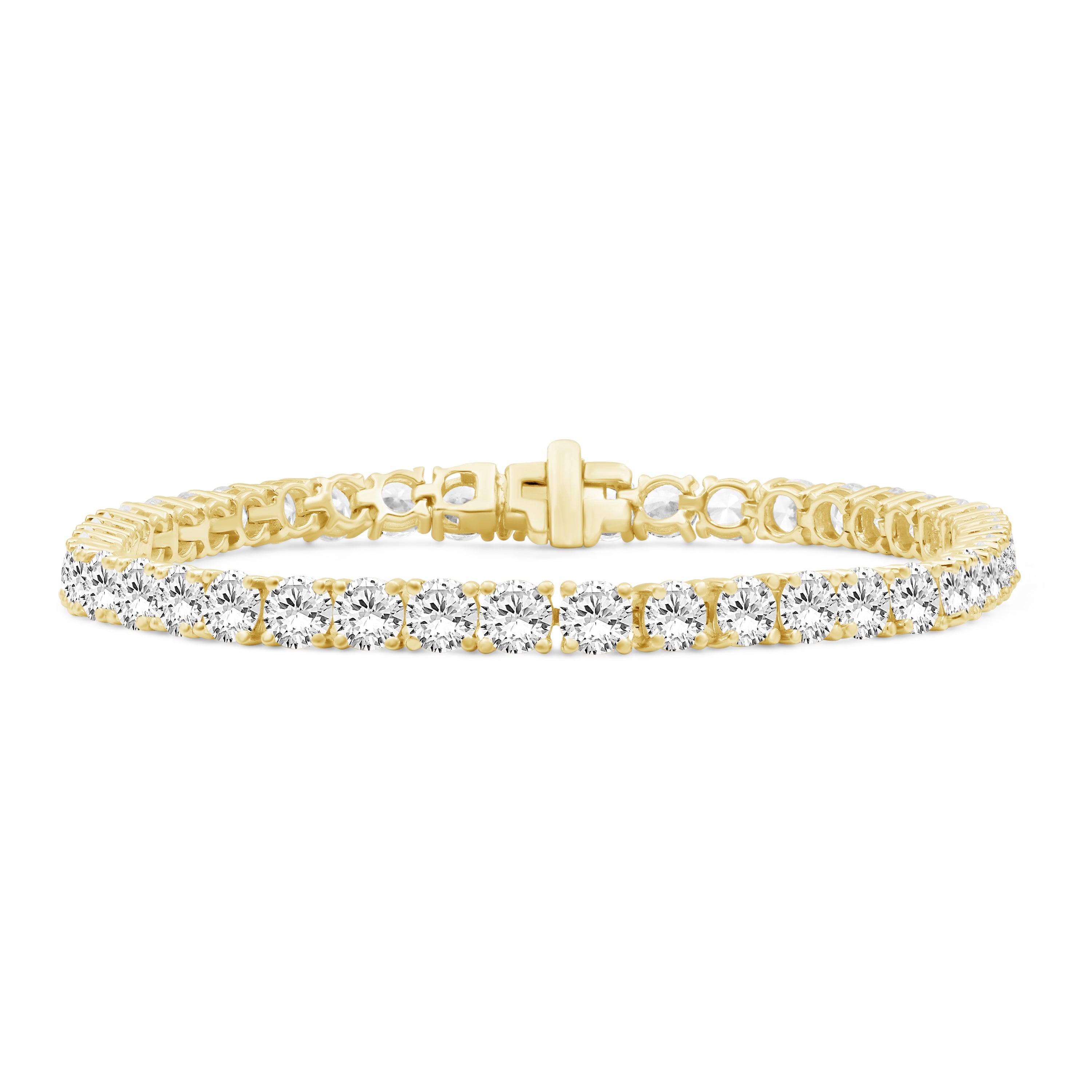 Venturant 2.00 - 12.00 Carat Carat T.W. Round-cut Lab Grown Diamond (F/VS+) 14K Gold Bracelet - Assorted Colors & Carat