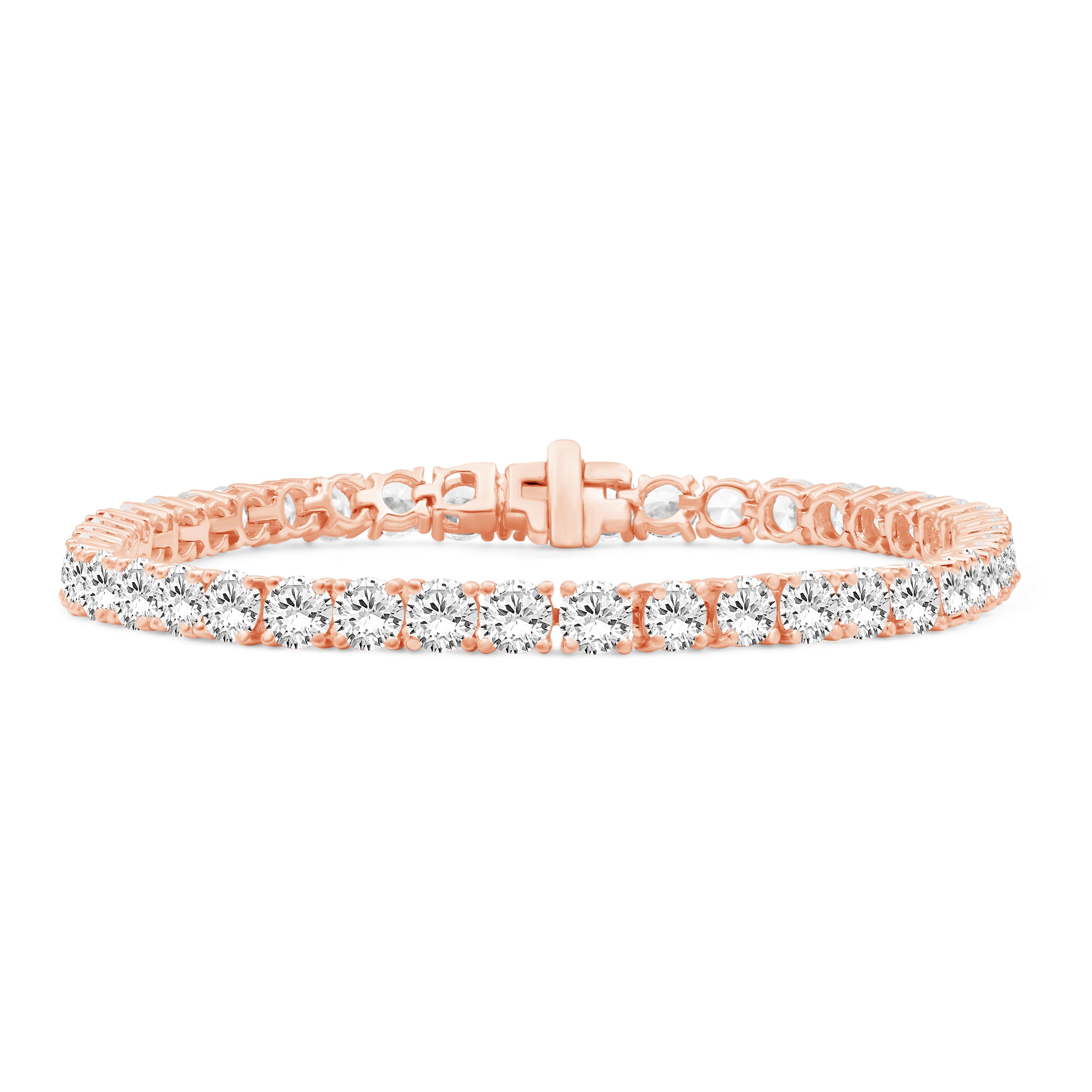Venturant 2.00 - 12.00 Carat Carat T.W. Round-cut Lab Grown Diamond (F/VS+) 14K Gold Bracelet - Assorted Colors & Carat
