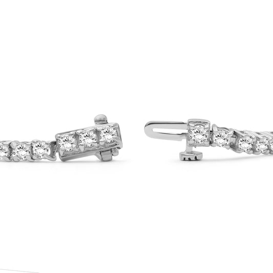 Venturant Lab Grown Diamond (F/VS+) 5.00 carat Round cut Sterling Silver Tennis Bracelet - Sterling Silver | Gold over Silver