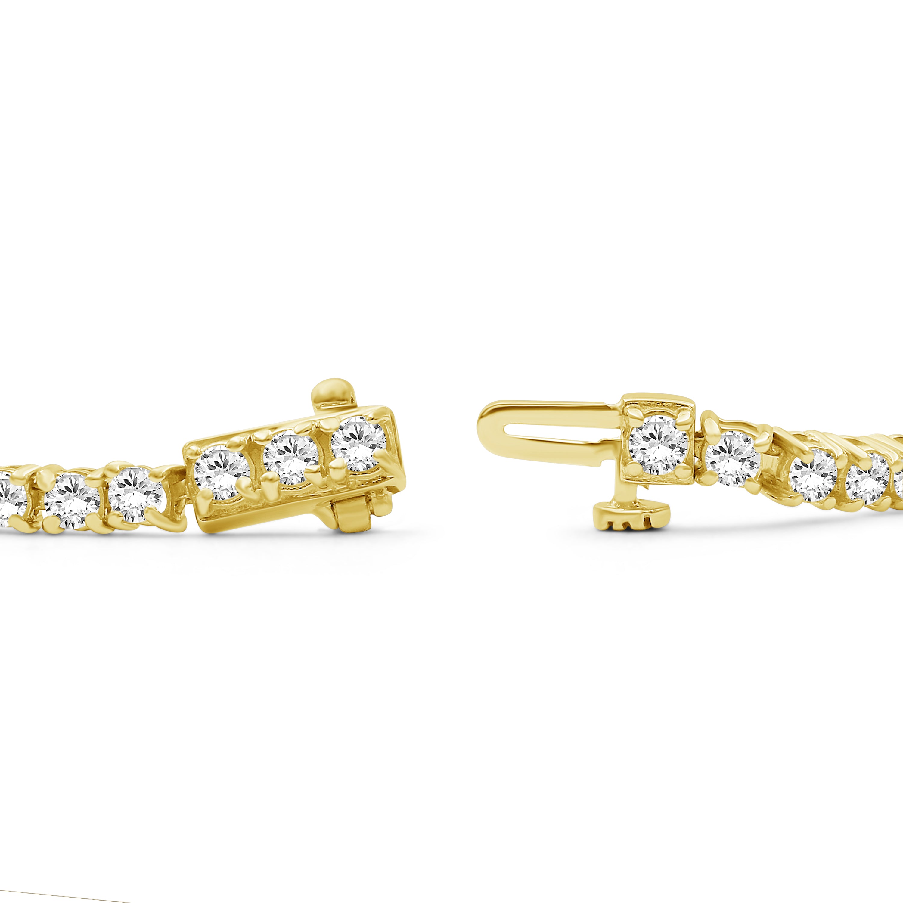 Venturant Lab Grown Diamond (F/VS+) 5.00 carat Round cut Sterling Silver Tennis Bracelet - Sterling Silver | Gold over Silver