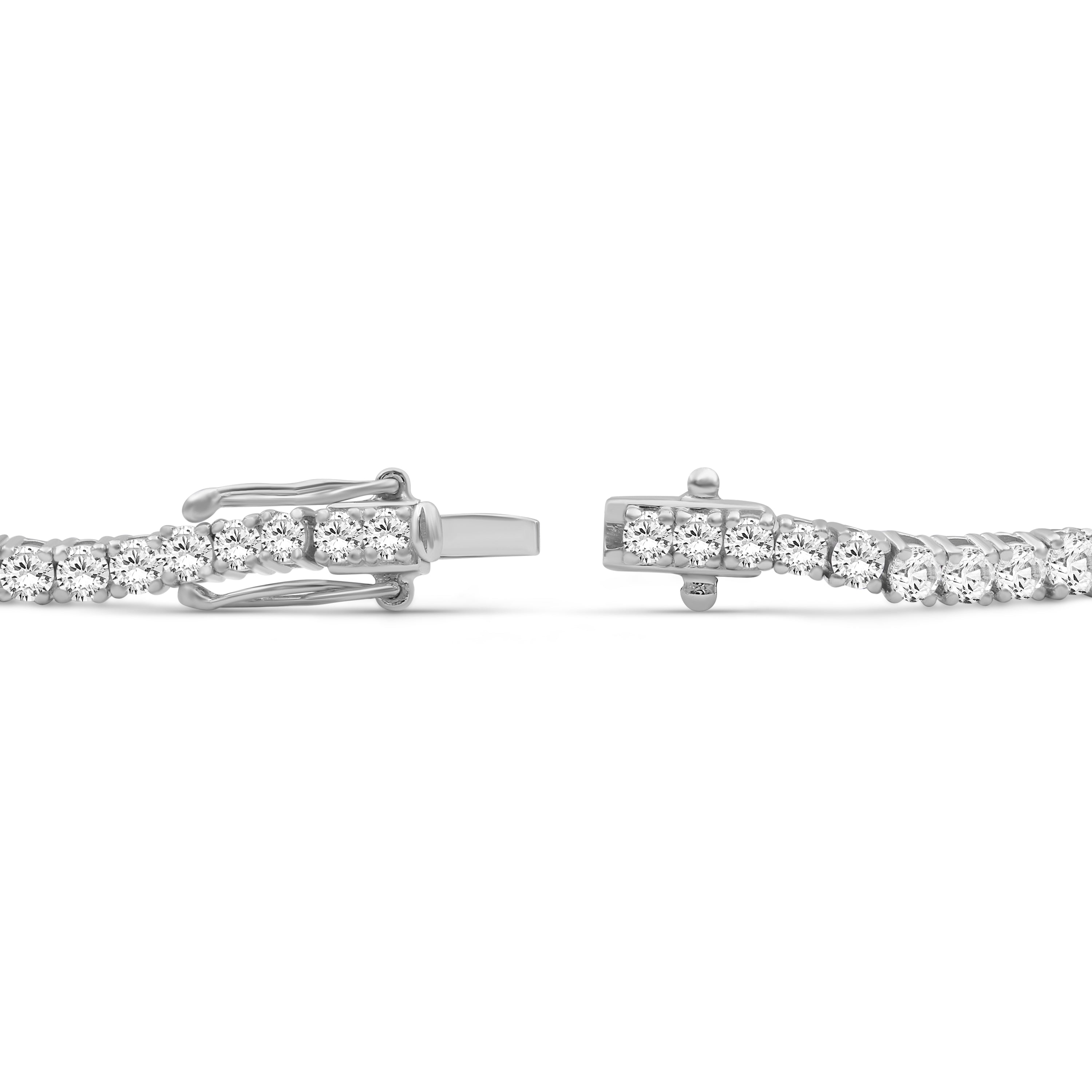 Venturant Lab Grown Diamond (F/VS+) 7.00 carat Round cut Sterling Silver Tennis Bracelet - Sterling Silver | Gold over Silver