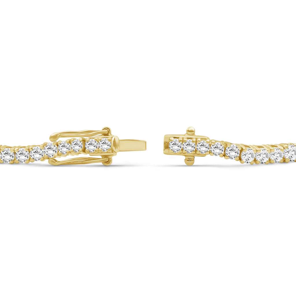 Venturant Lab Grown Diamond (F/VS+) 7.00 carat Round cut Sterling Silver Tennis Bracelet - Sterling Silver | Gold over Silver